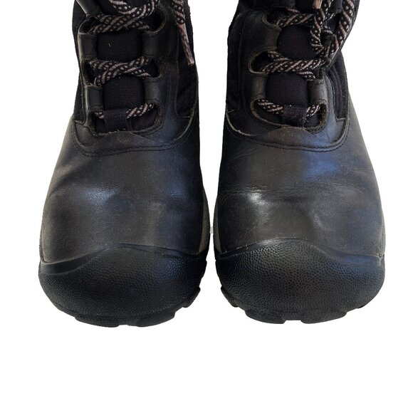 KEEN Hoodoo III Boots 6 Black Leather Waterproof Winter Snow Faux Fur Mid Calf - Picture 7 of 12